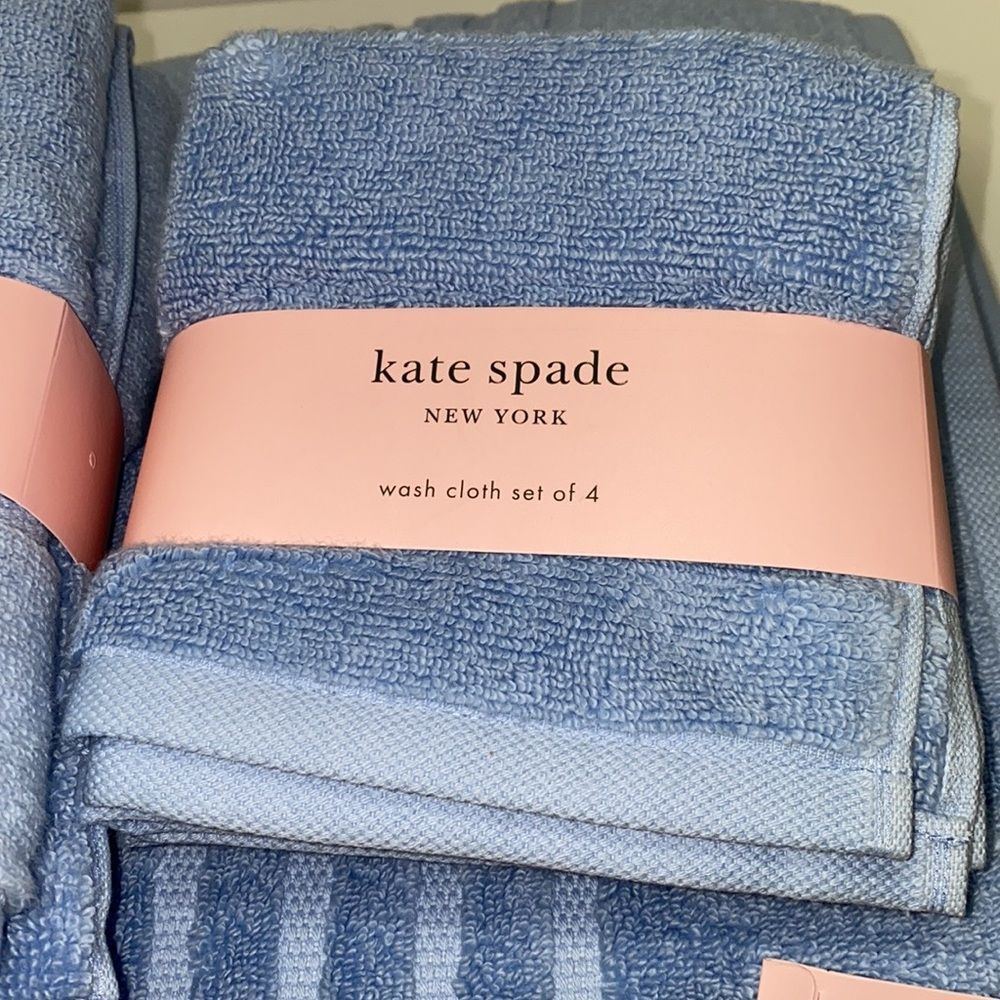 🔥kate spade ♠️🍀 100% Cotton Towel Set 8-Piece Bath Hand Washcloths New - Picture 4 of 4